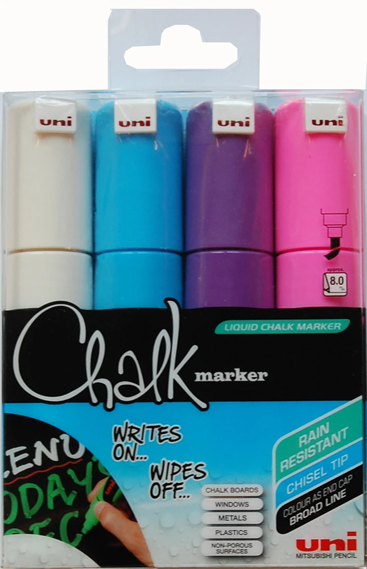 UNI-BALL Chalk Marker 8 mm, PWE8M.4C.2