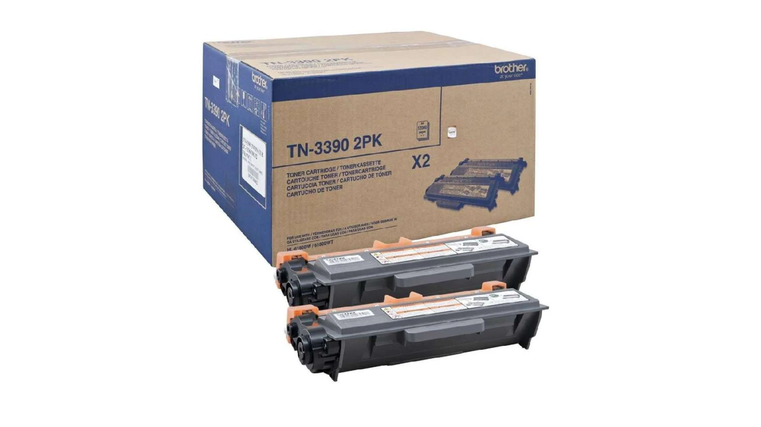 Brother Toner-Kartusche 2x schwarz 2-er Pack High-Capacity plus (TN-3390TWIN)