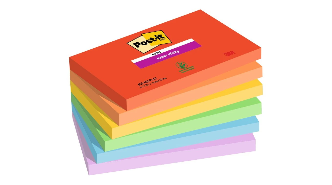 POST-IT Notes adhésives Super Sticky Playful Collection 6 x 90 feuilles