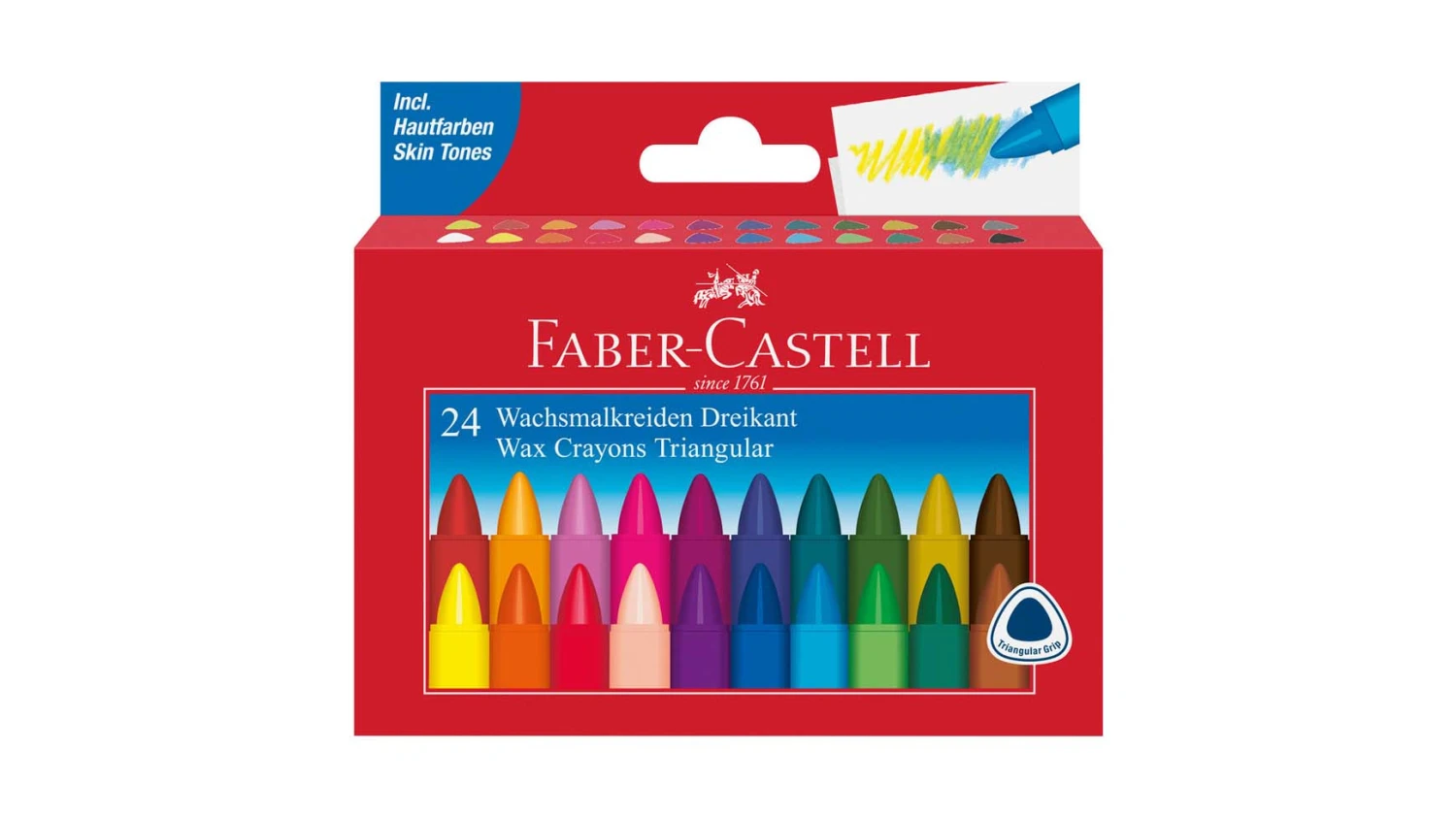 FABER-CASTELL Wachskreide Dreikant 24er Pack