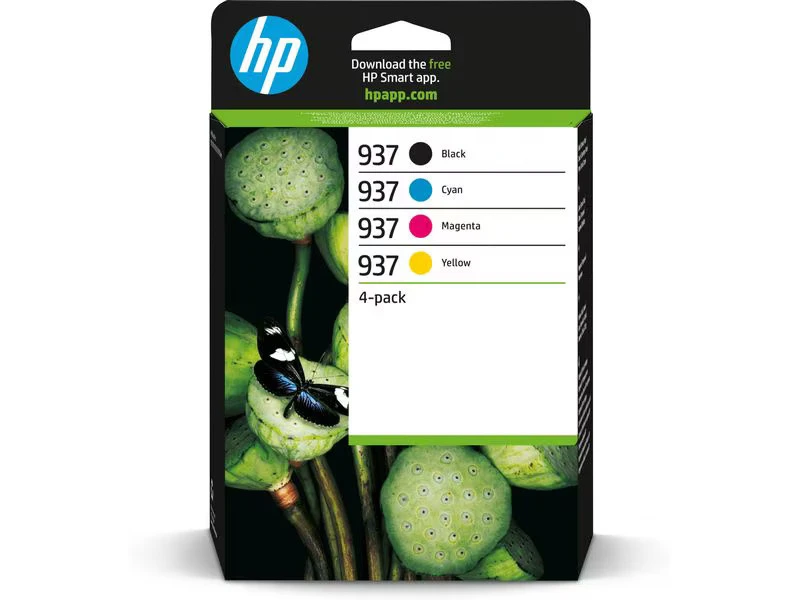 HP 937 CMYK Original Ink Cartridge 4-Pack 6C400NE