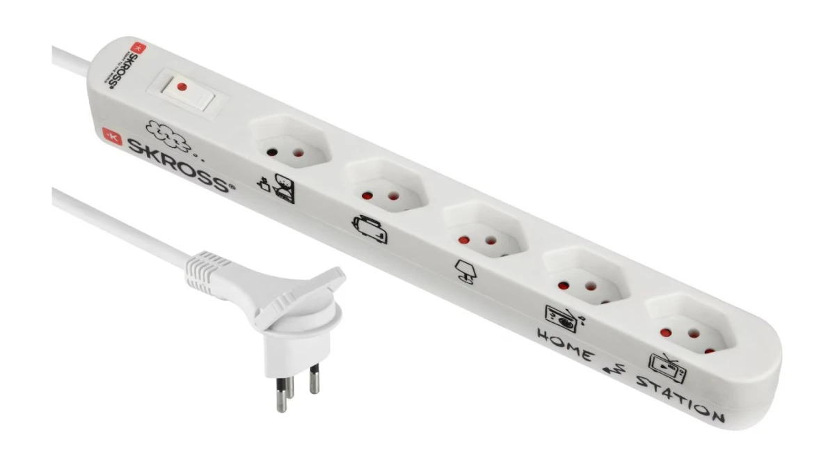 SKROSS Bâti de prises Home Station 5x Typ13 - 1.5 m