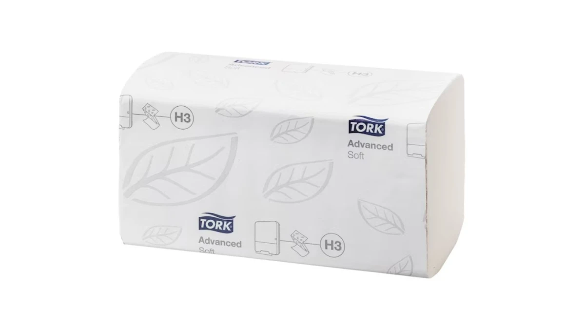TORK Essuie-mains en papier Advanced pliage V, 2 couches, blanc