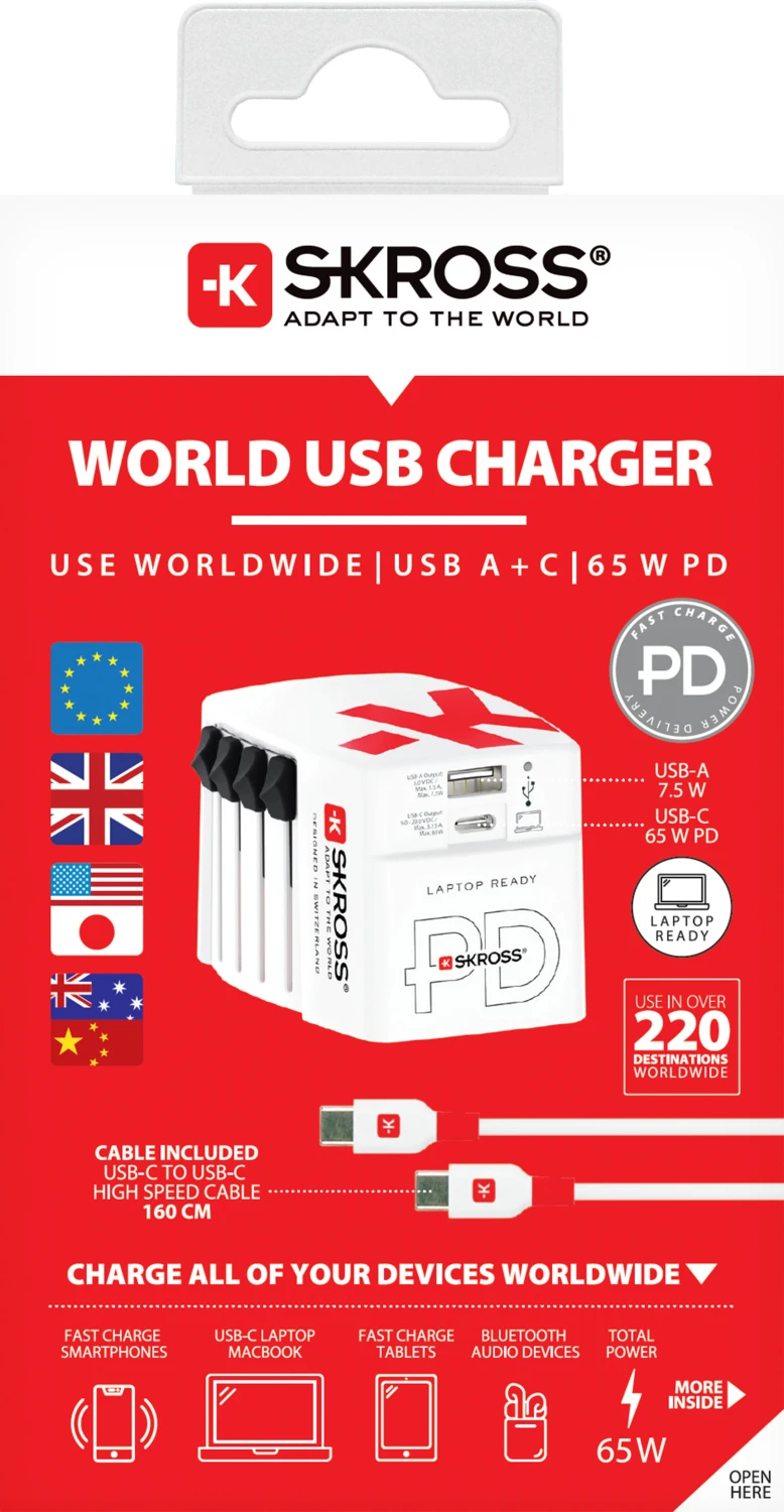 SKROSS World USB Charger AC65PD