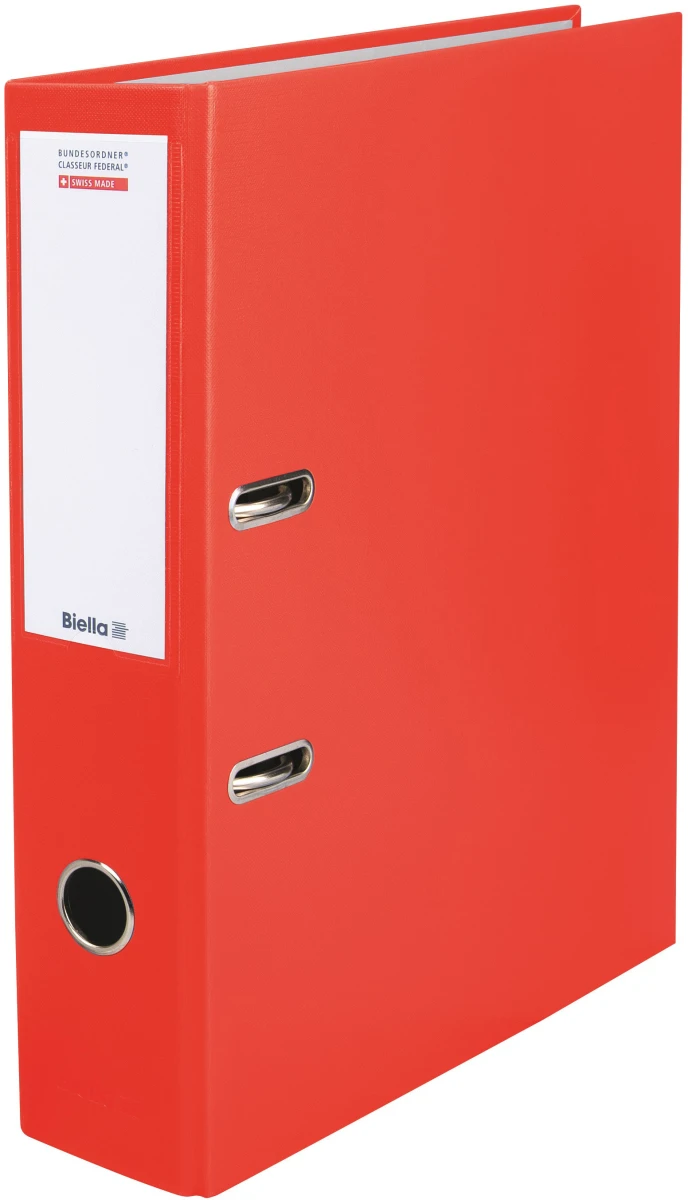 Classeur fédéral Biella, largeur de dos 7 cm, rouge