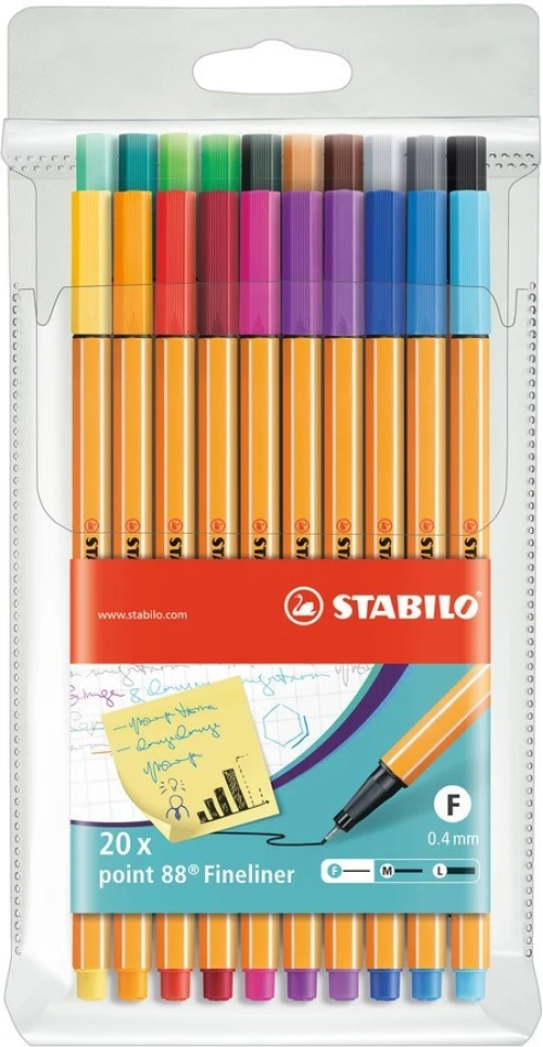 STABILO Fineliner Point 88 Etui - 20 Stück