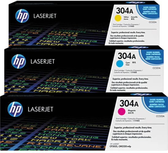 HP Toner Tri-Pack 304A CMY