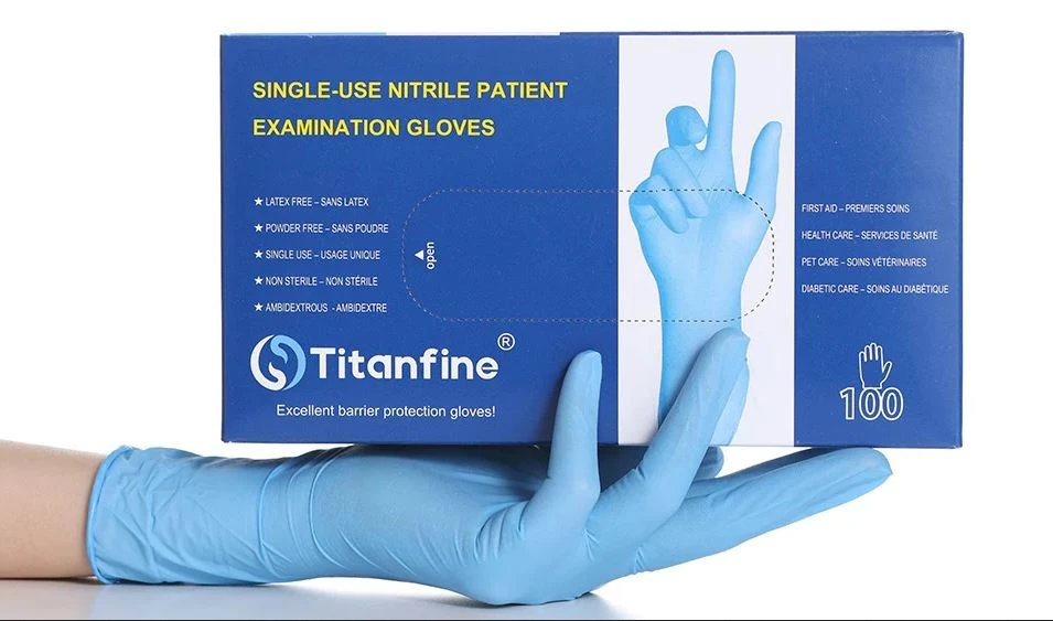 TITANFINE Gants en nitrile taille M, 100 pièces