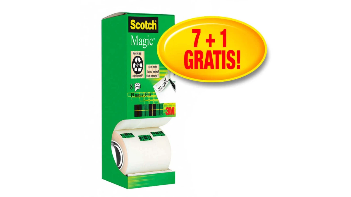 SCOTCH Magic Rubans adhésifs 19 mm x 33 m - 8 pcs.