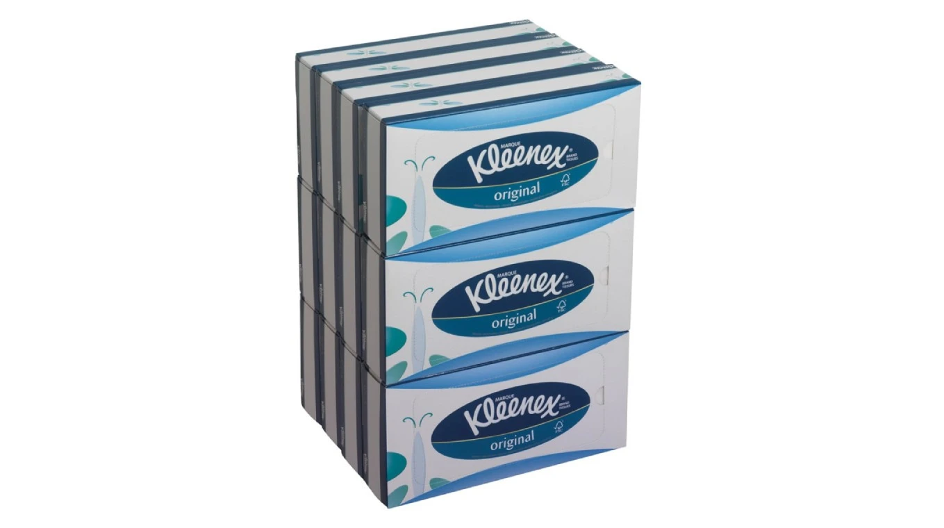 KLEENEX Mouchoirs cosmétiques Standard 3 couches, 12 pièces
