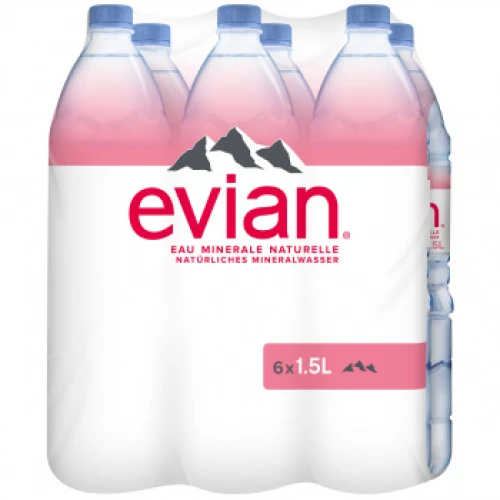 Evian, eau minerale naturelle, 6 x 1.5 litre