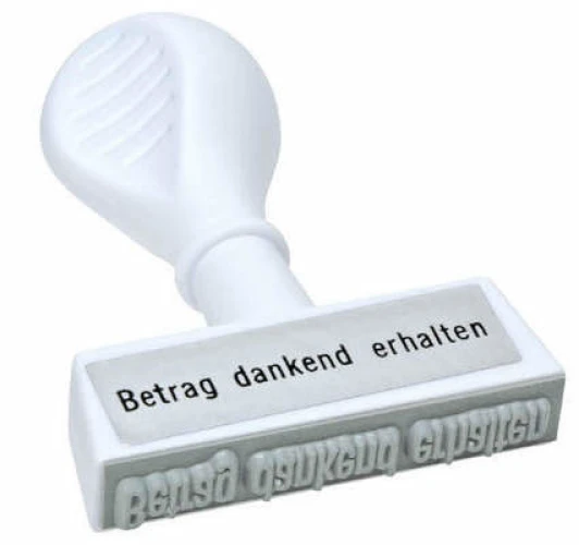 WEDO Porte-tampons texte "Betrag dankend erhalten"