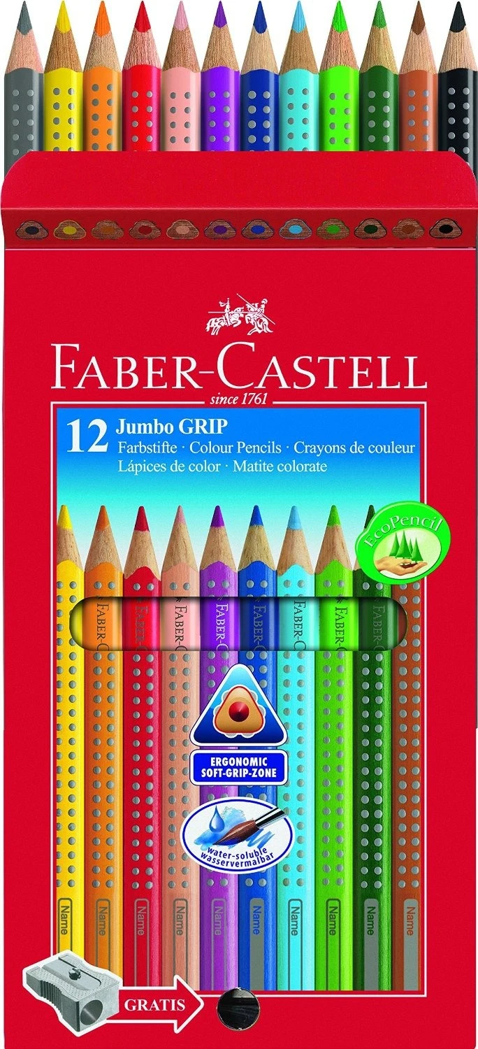 FABER-CASTELL Farbstifte Jumbo GRIP 12 Farben