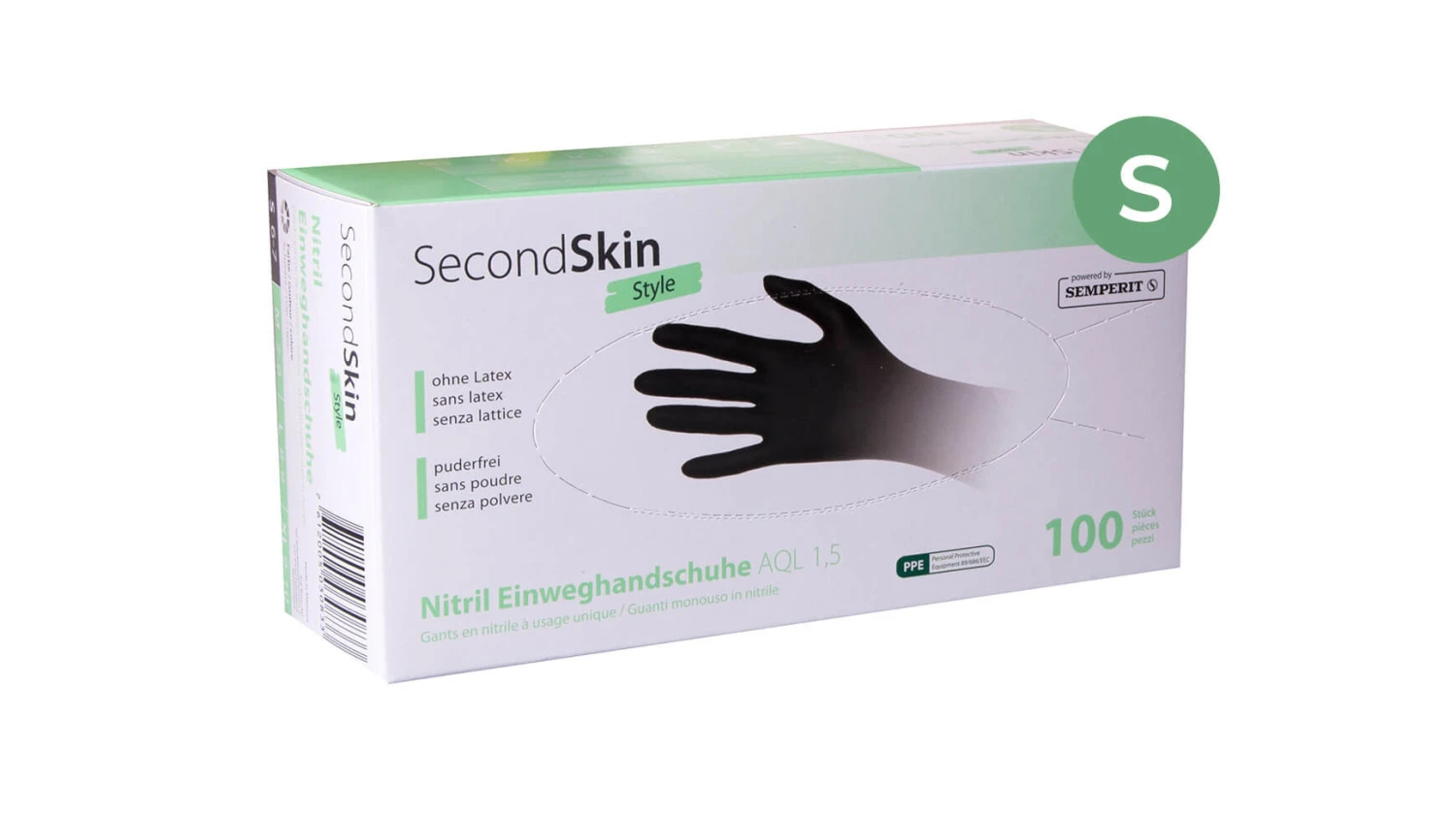 SECONDSKIN Gants en nitrile Style taille S, 100 pièces