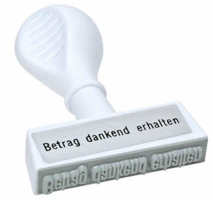 WEDO Porte-tampons texte "Betrag dankend erhalten"