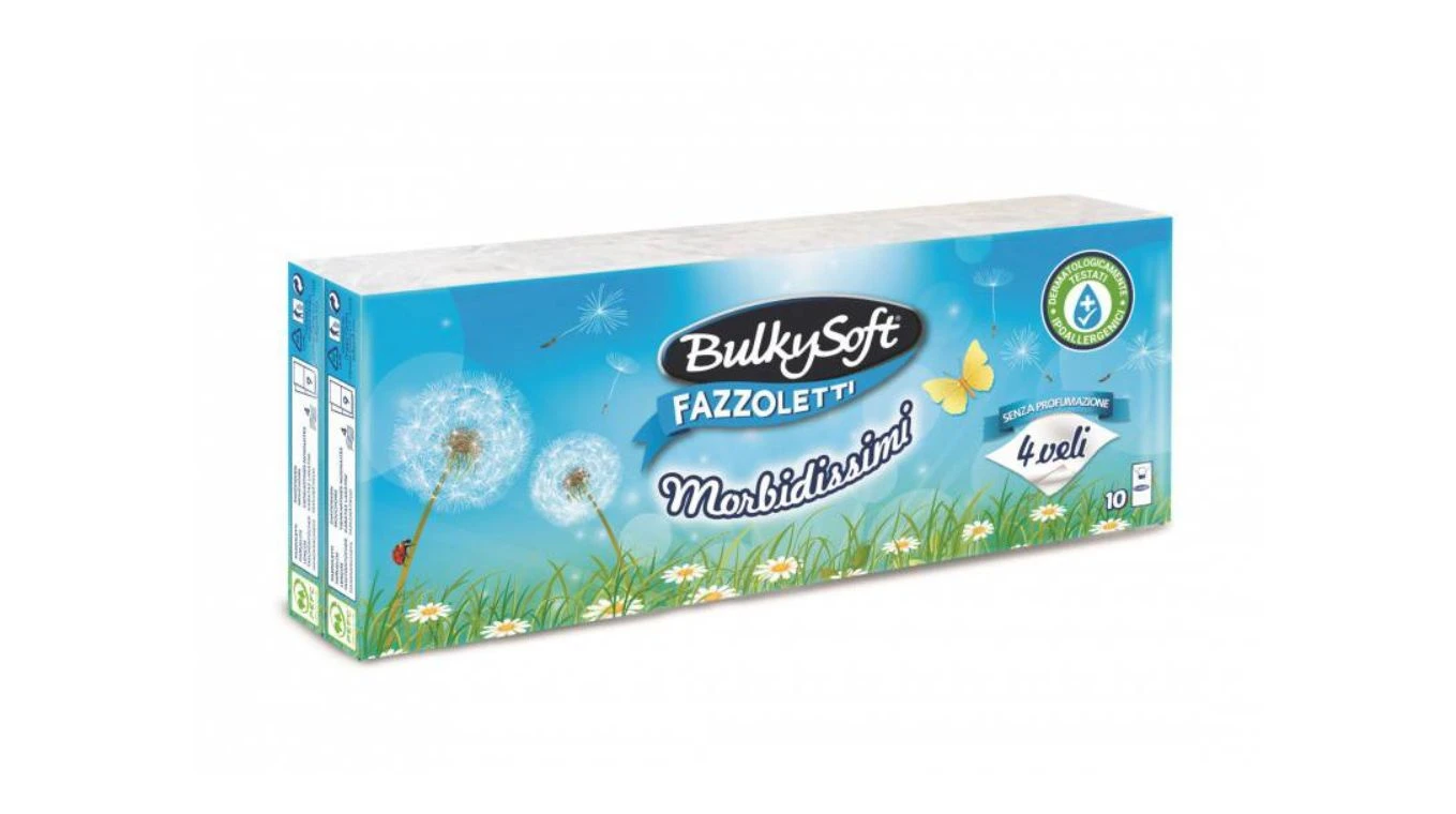 BULKYSOFT Mouchoirs très doux 4 couches, 10 paquets