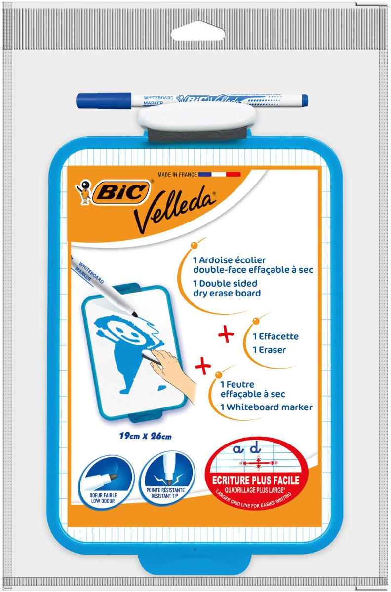 BIC Tableau école Velleda 19 x 26 cm