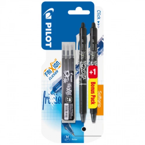 PILOT Stylo roller, 2 x Pilot FriXion Clicker + 3 x recharge