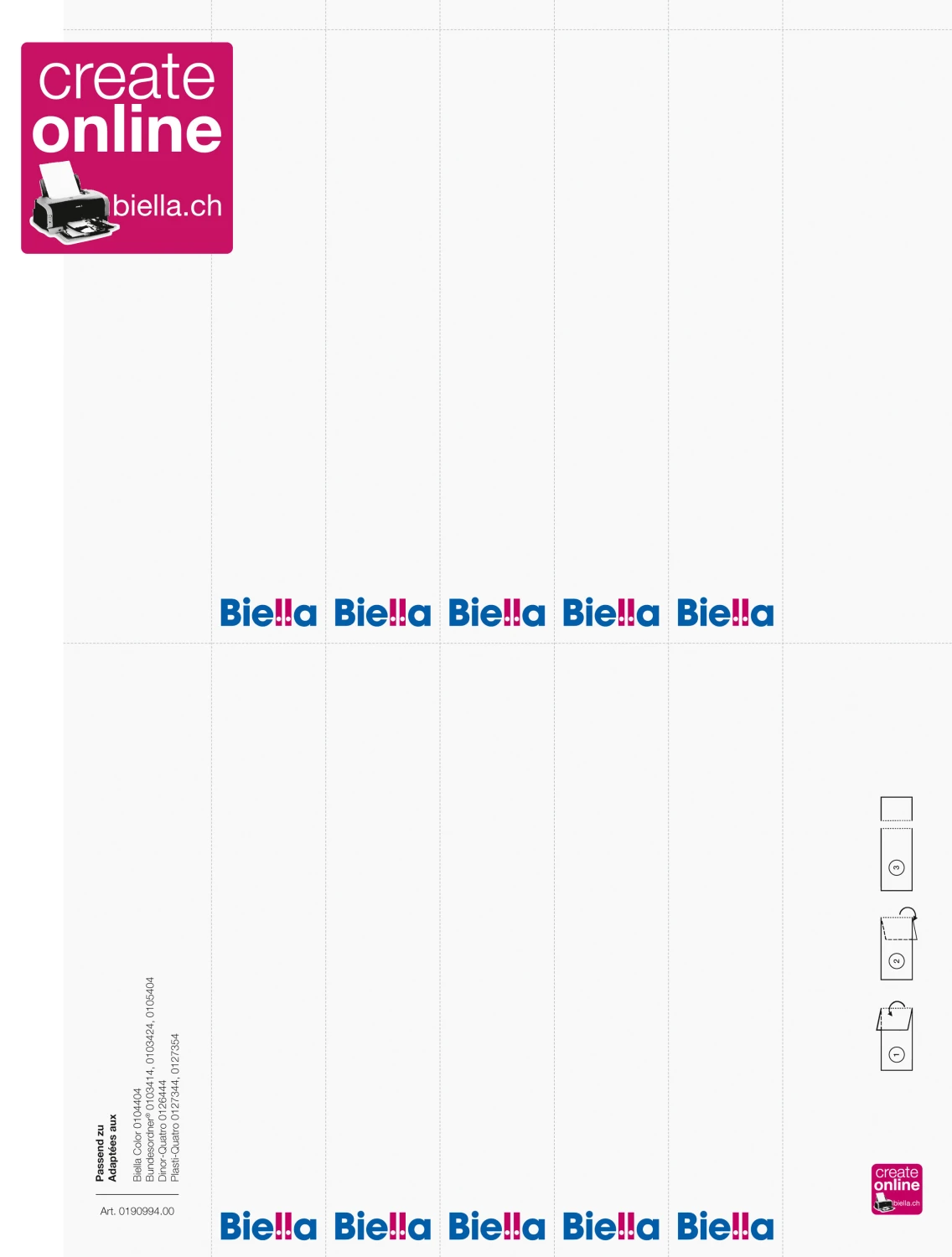BIELLA Etiquettes dorsales 27x145mm