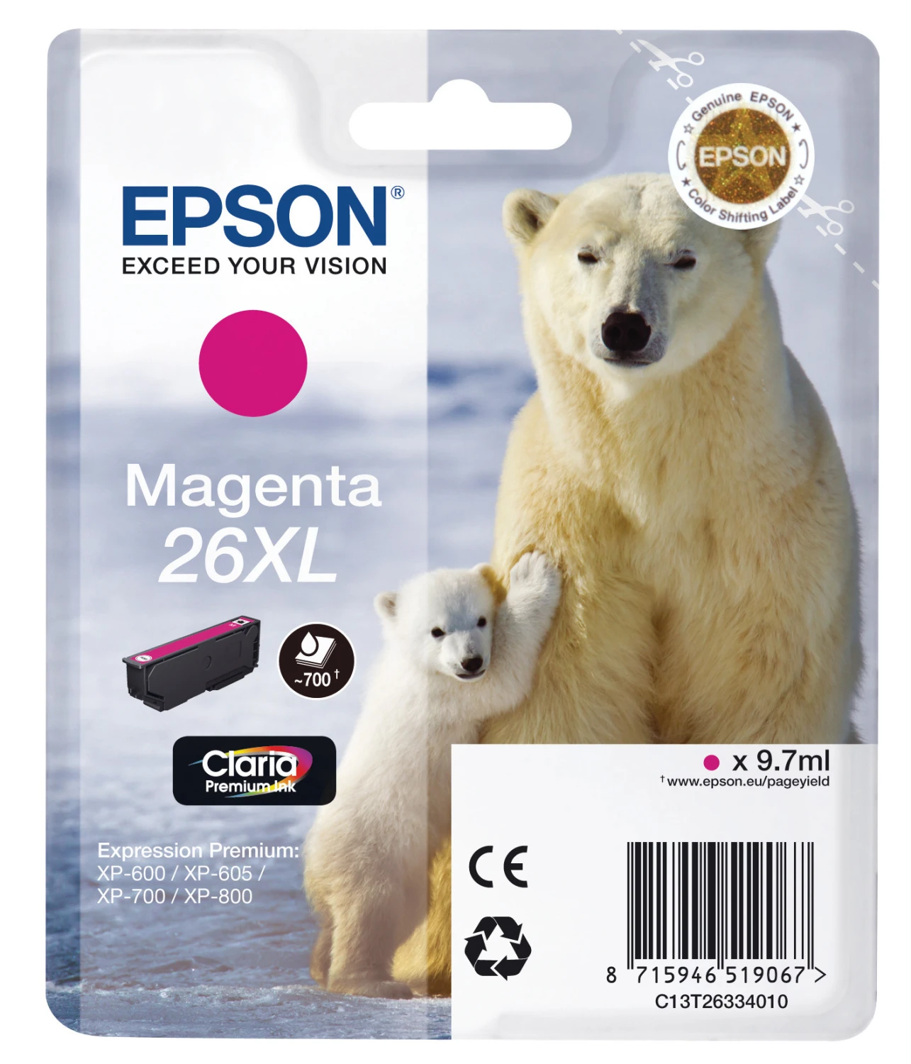 EPSON Tintenpatrone 26XL magenta