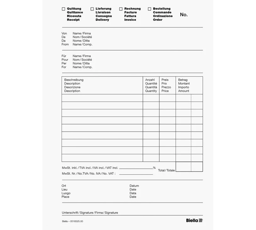 BIELLA Copy Bloc multi-usages A6, 50 feuillets