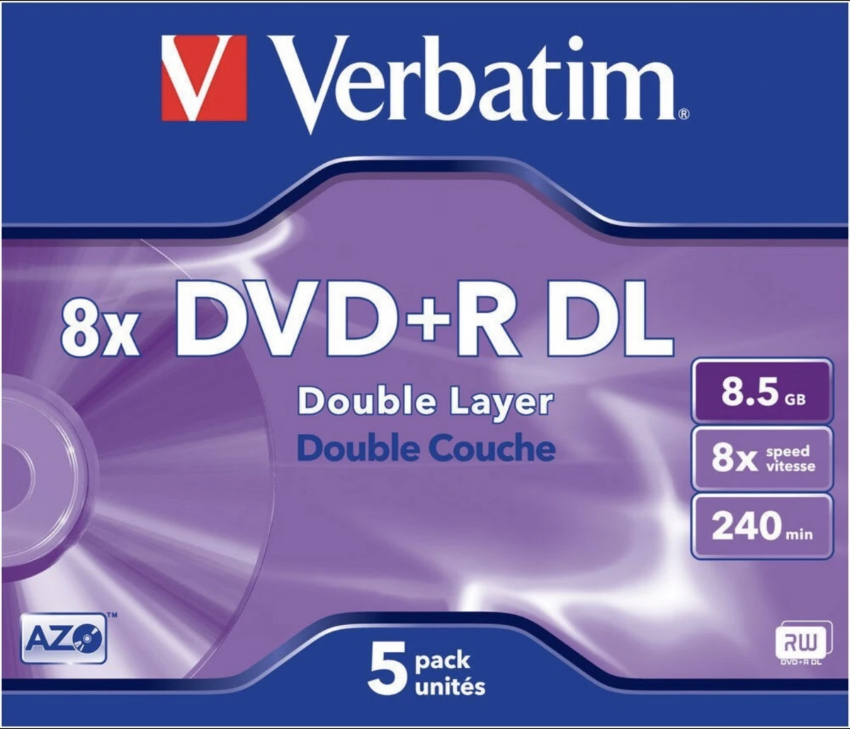 Verbatim 5-paquet DVD+R DL, 4.7 GB