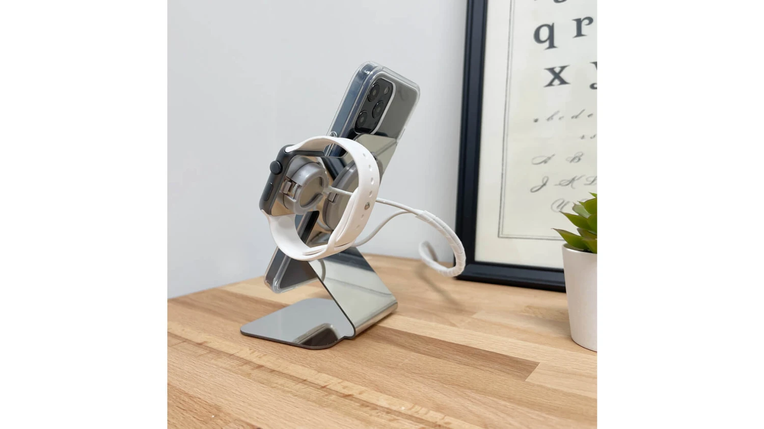 MACALLY MMAGSTAND2-SS MagSafe & Apple Watch Support