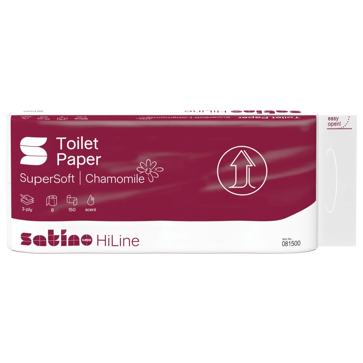 SATINO  Papier hygiénique HiLine à la camomille, 3 couches, 8 rouleaux
