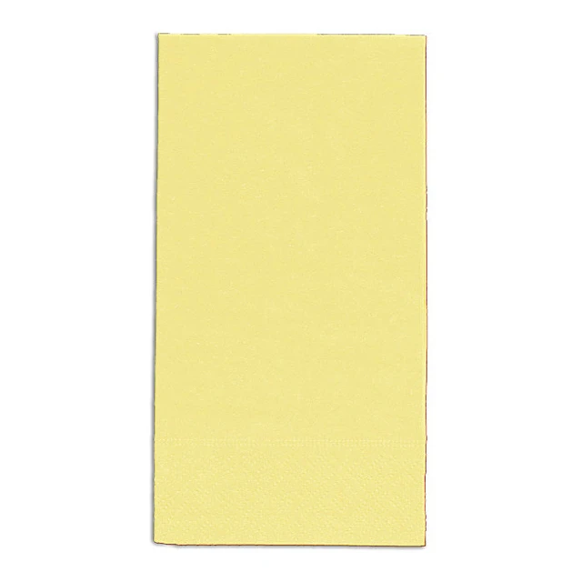 Serviettes champagne 2 couches, 33 x 33 cm, 1/8 pliage en tête, gaufrage sur le bord, paquet de 100 pièces