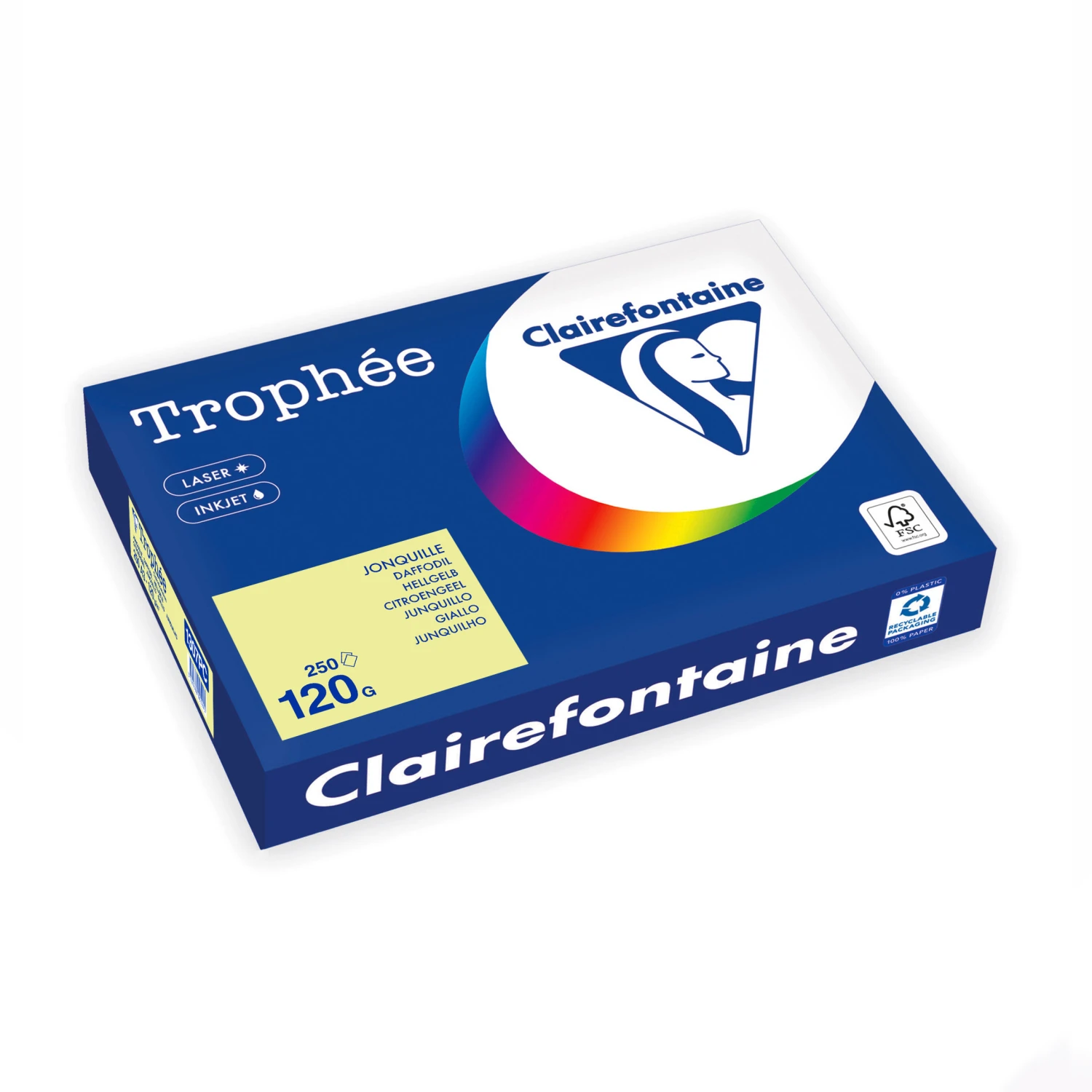 CLAIREFONTAINE Kopierpapier Trophée Pastell A3, 120 g/m², 250 Blatt
