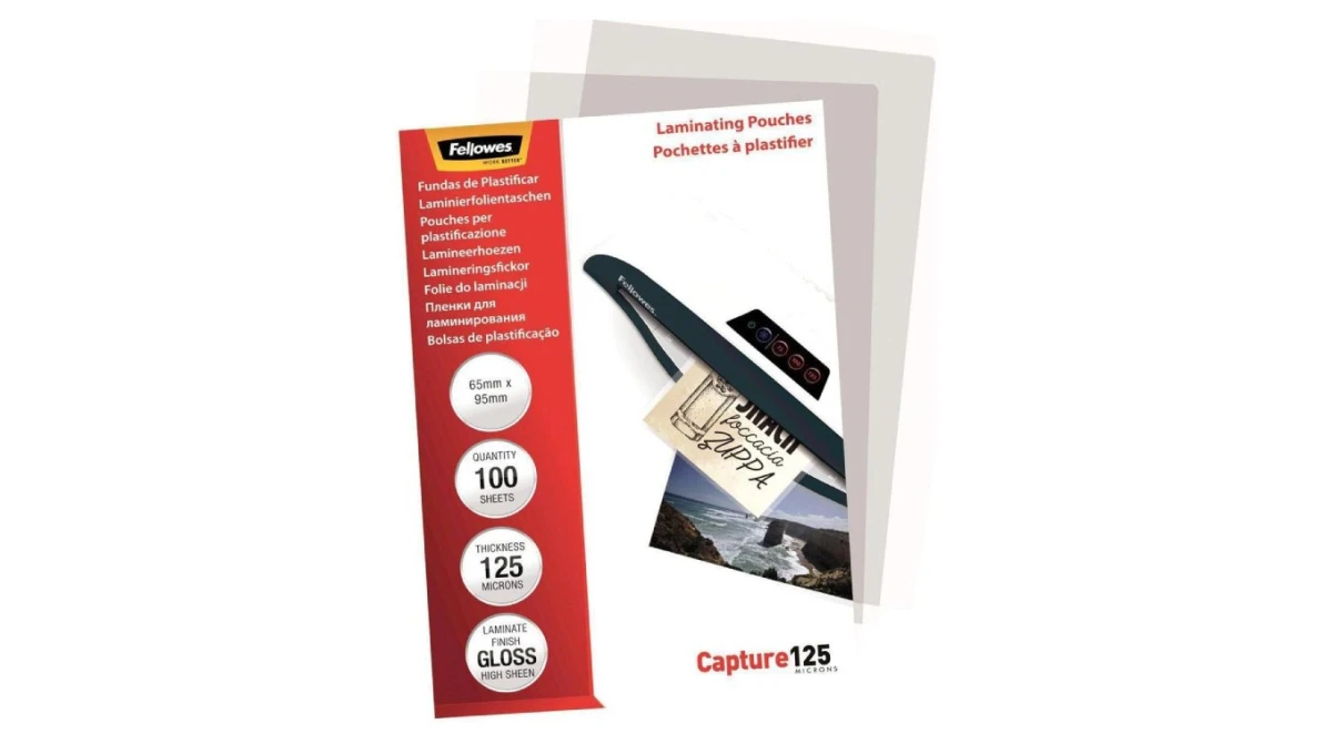 FELLOWES Capture 125 Pochettes de plastification 65x95mm