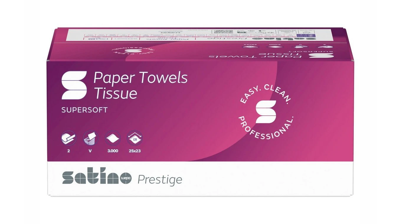 SATINO Papierhandtücher Prestige V-Falz, 2 lagig, weiss