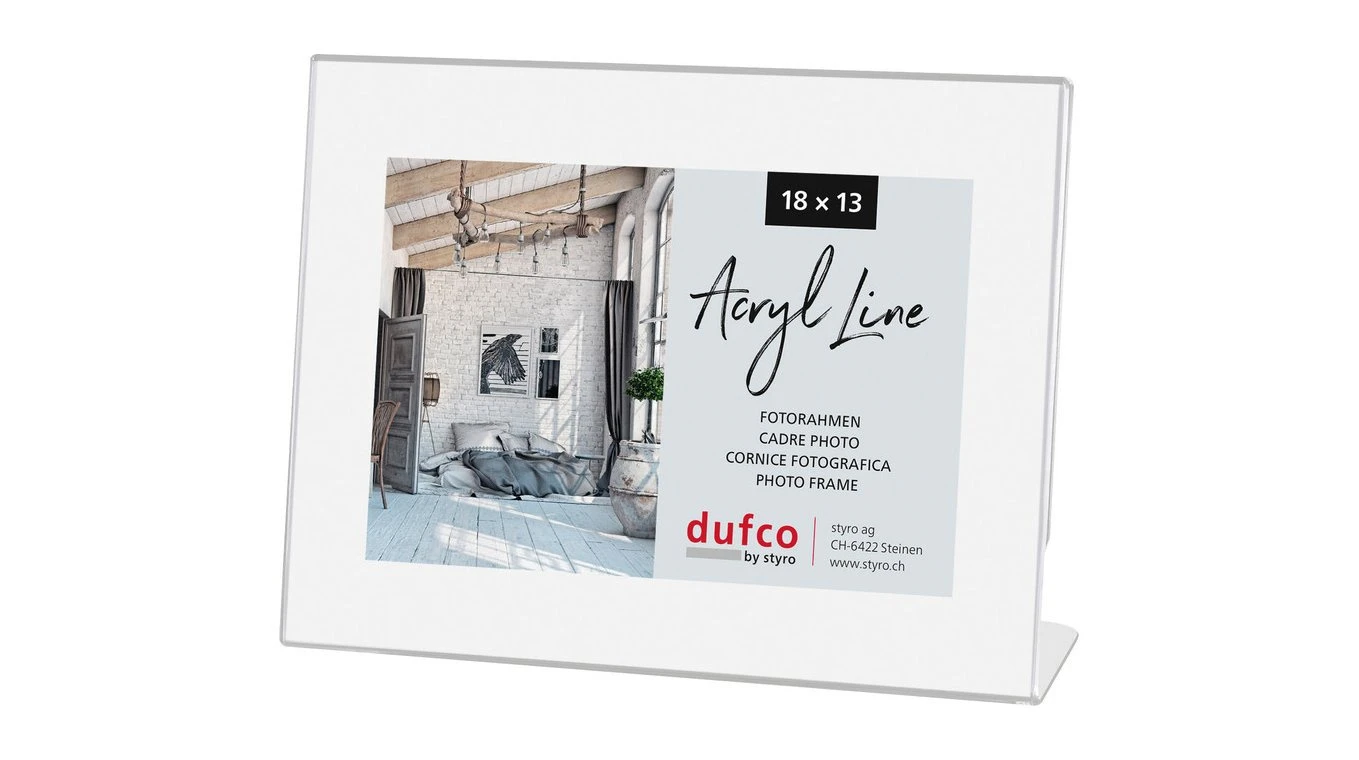 DUFCO Cadre photo "Acryl Line" en plastique 18 x 13 cm