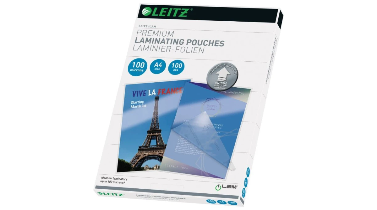 LEITZ Pochette à plastifier A4 brillant, 100my, 100 pcs.