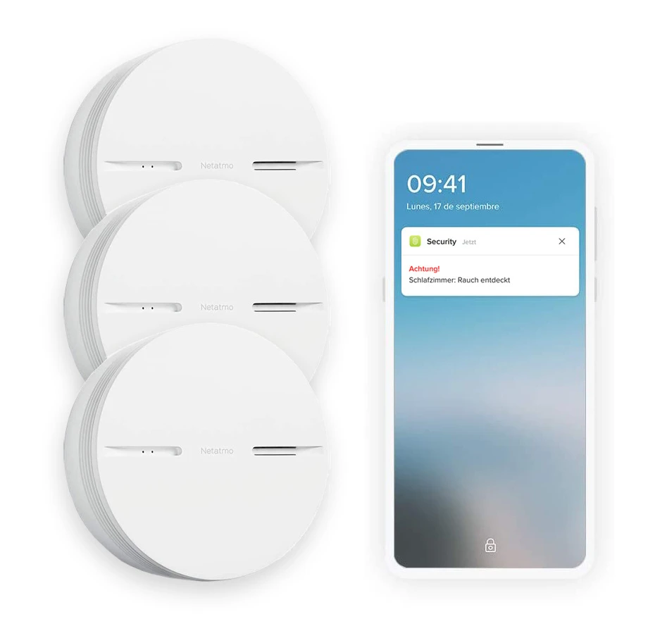 Netatmo 3x Détecteur de fumée intelligent