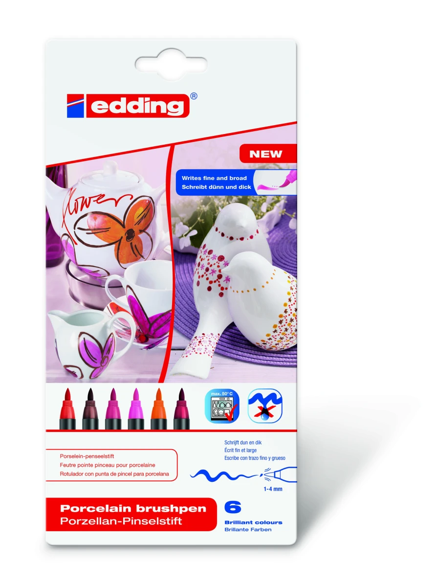 EDDING Marqueur porcelaine 4200 1-4mm - 6 Warm Colours