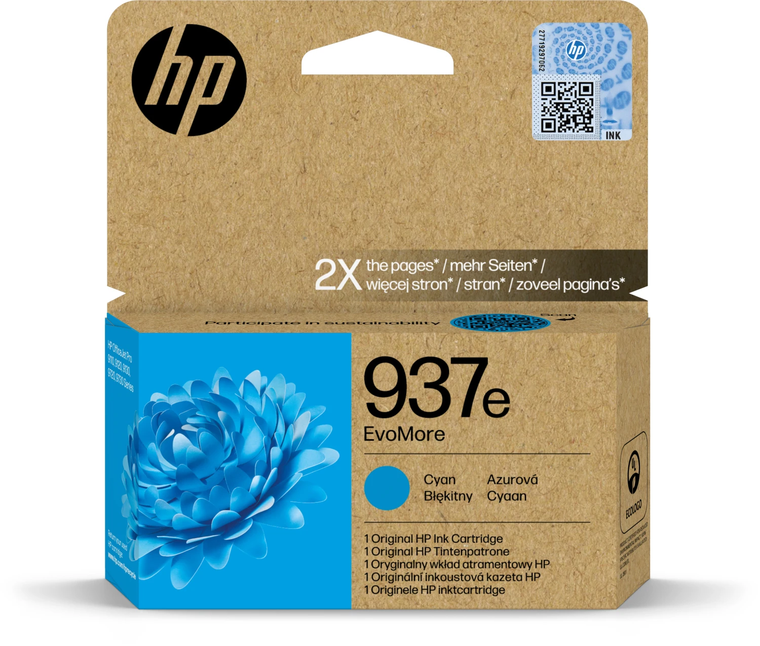 HP Cart. d'encre 937e cyan