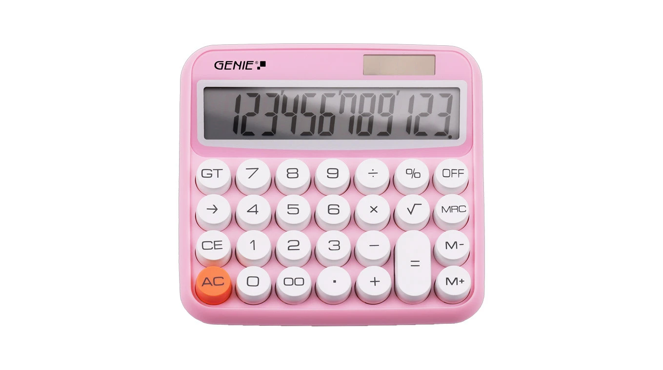 GENIE Calculatrice de bureau 612 P Dual-Power (solaire et batterie)