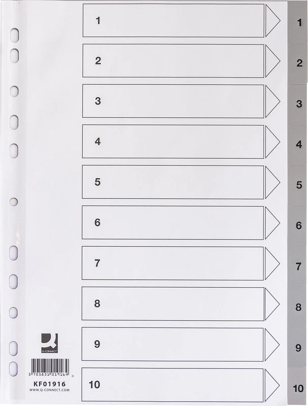 Q-CONNECT Zahlenregister 1 - 10