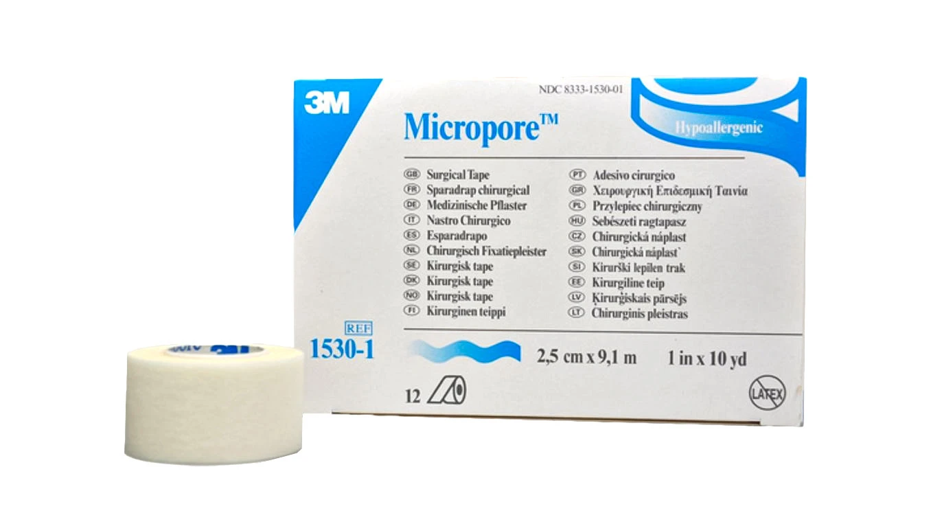 3M MICROPORE Sparadrap non-tissé 12 pièces