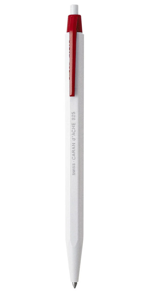 Caran D'Ache stylo à bille rétractable jetable 825 encre rouge