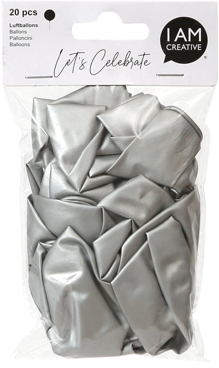 I AM CREA Ballons, argent métallique - 20 pcs.