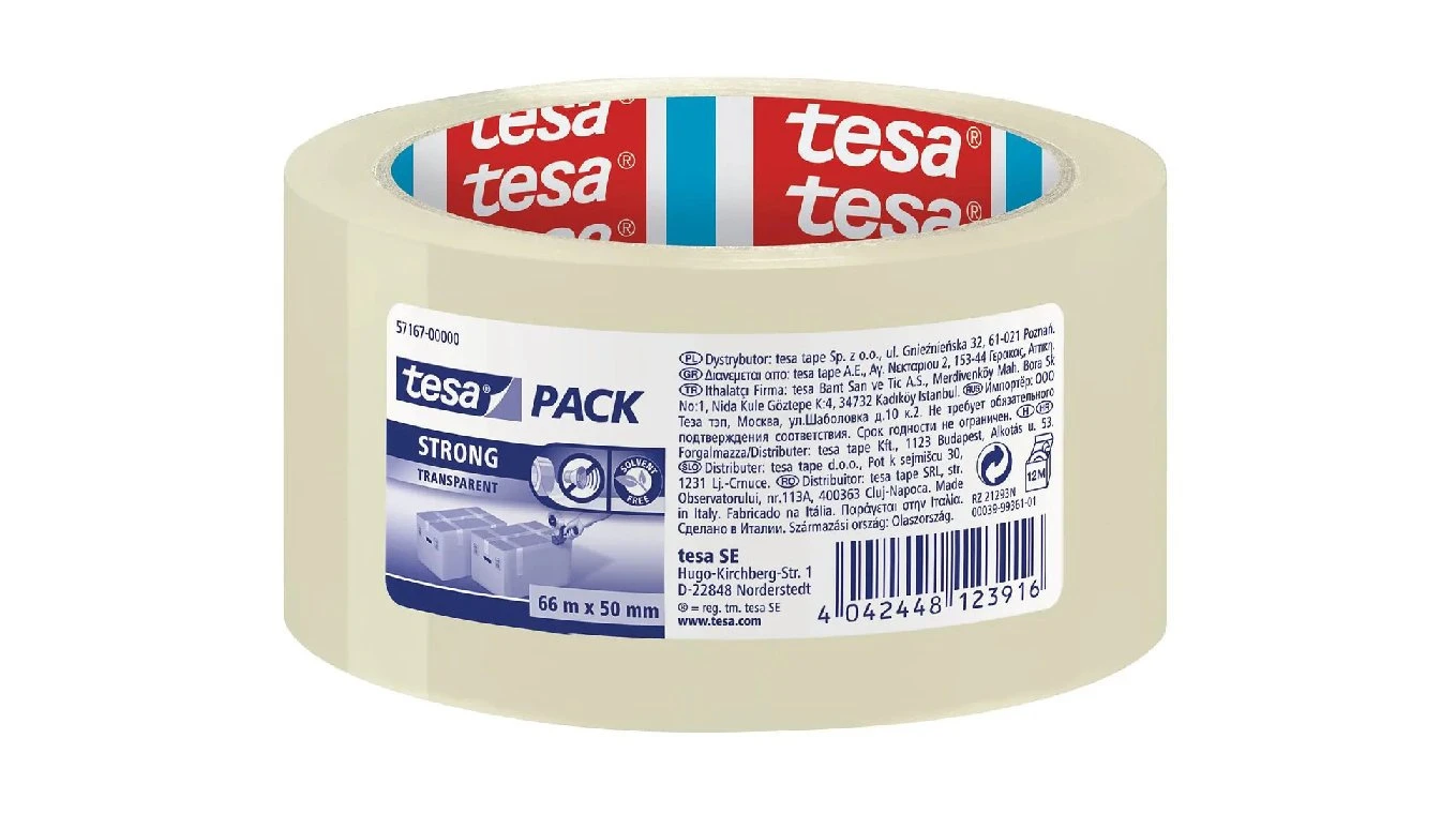 TESA ruban d'emballage transparent 50 mm x 66 m