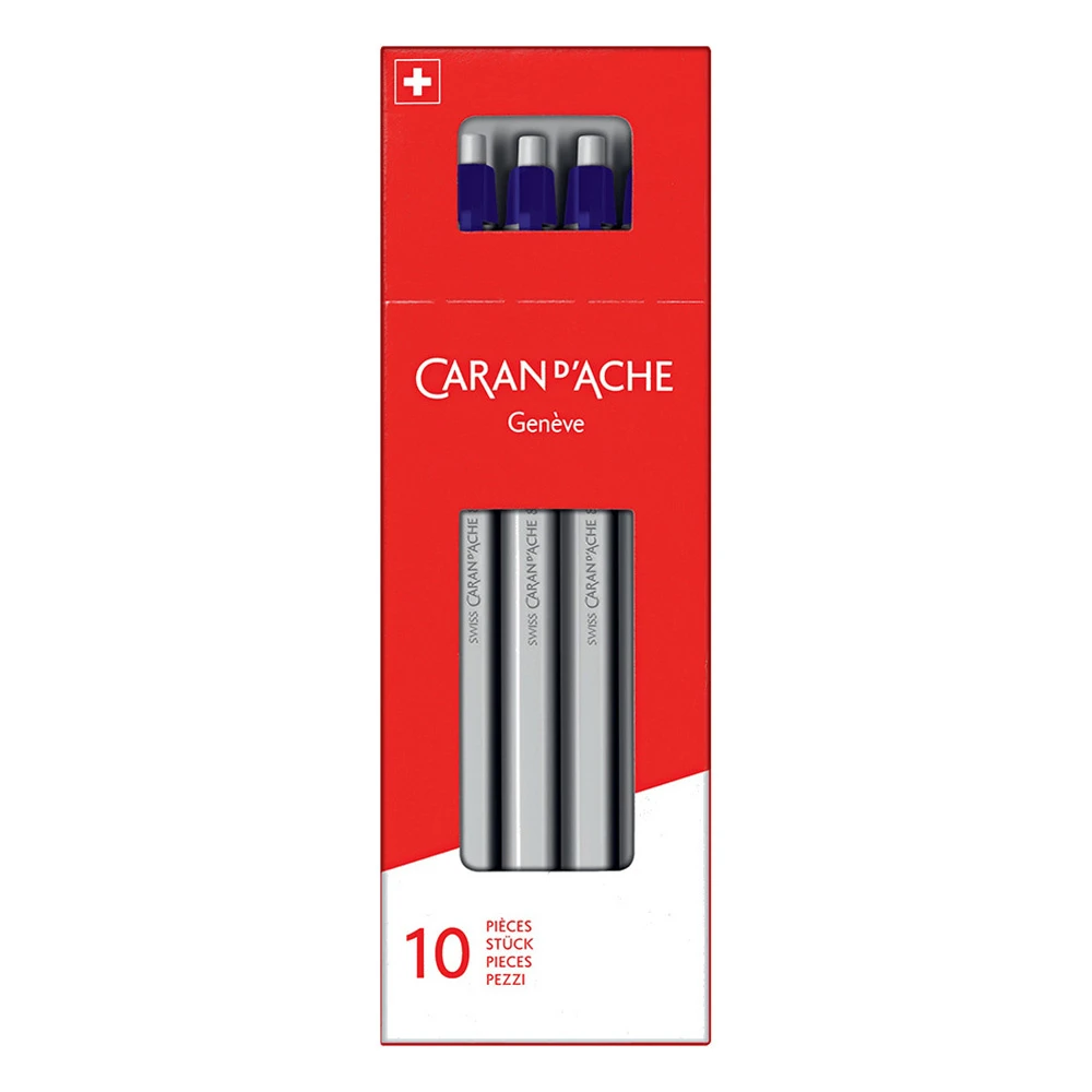 Caran D'Ache stylo à bille rétractable jetable 825 encre bleue