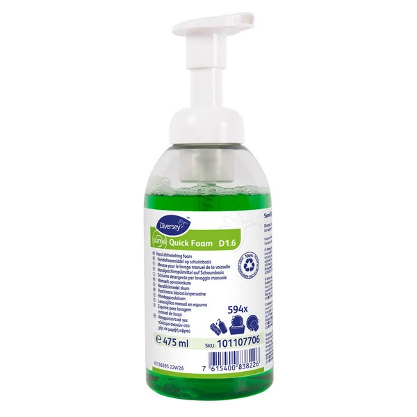 SUMA Liquide vaisselle à la main Quick Foam D1.6, 6 x 475 ml