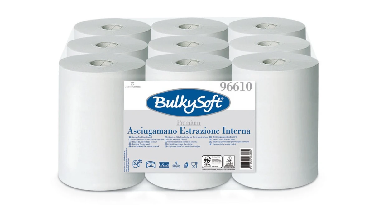 BULKYSOFT Papier d'essuyage Premium Mini 2 couches, 9 rouleaux