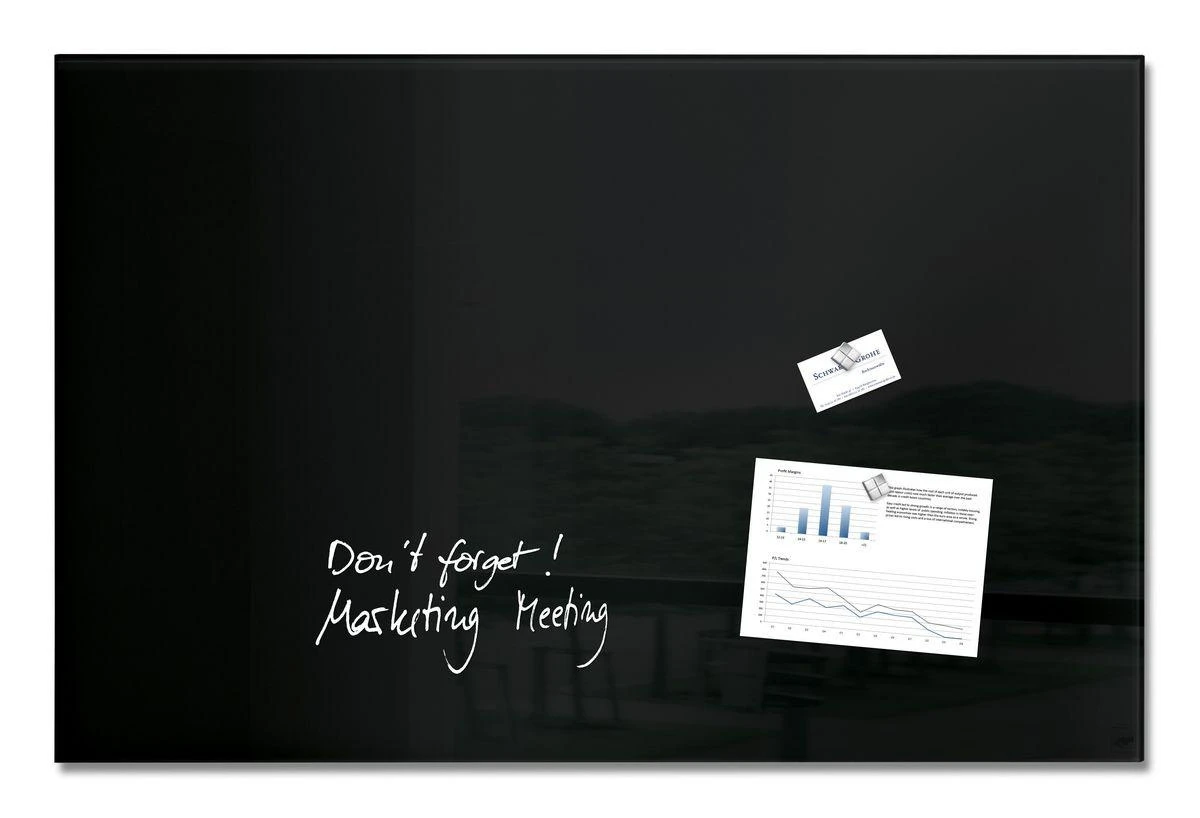 SIGEL Magnetboard schwarz 100x65cm