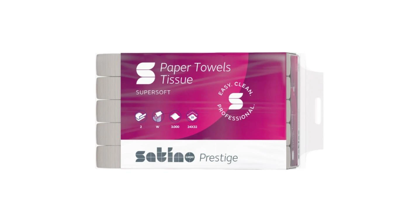 SATINO Essuie-mains en papier Prestige pliage W, 2 couches, extra-blanc