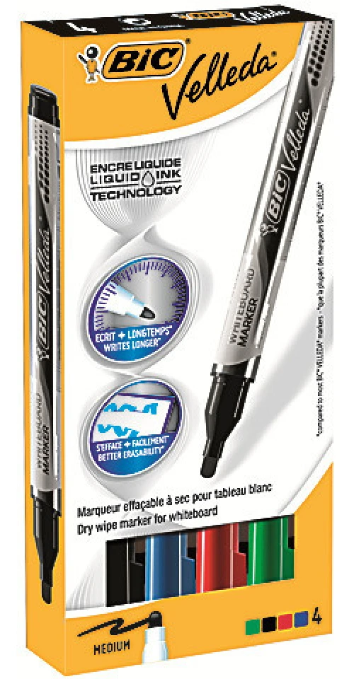 BIC Whiteboard Liquid Ink - 4 Farben, Etui