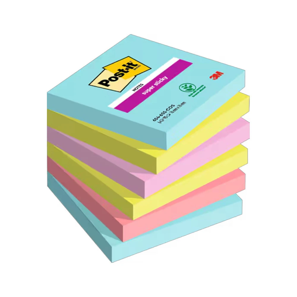 POST-IT Notes adhésives Super Sticky Cosmic Collection 6 x 90 feuilles